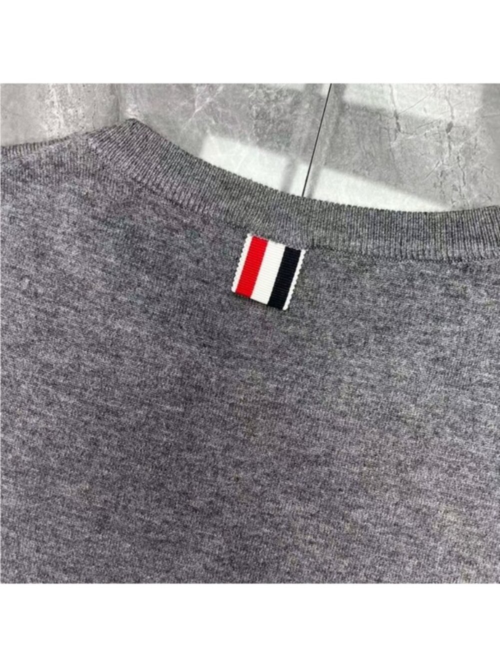 THOM BROWNE Four-Stripe Summer Knit Sweater, Crew Neck, Short Sleeve, Women's - Picture 8 of 9